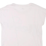 ELLESSE Womens White Grey Logo Graphic T-Shirt UK 12 Short Sleeve Crew Neck