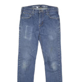 CARHARTT Mens Jeans Blue Regular Straight Denim Rinse W31 L34 Zip Closure