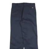 DICKIES Mens Cotton Blend Navy Regular Fit Straight Leg Trousers W34 L32