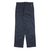 DICKIES Mens Cotton Blend Navy Regular Fit Straight Leg Trousers W34 L32