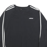 ADIDAS Womens Black Sweatshirt L Crew Neck Cotton Blend Sportswear