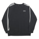 ADIDAS Womens Black Sweatshirt L Crew Neck Cotton Blend Sportswear