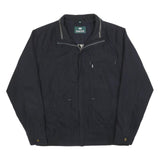 KINGFIELD Mens Black Cotton Blend Jacket L Zip Classic Style Comfortable Pockets