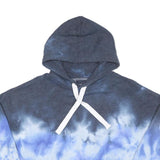 CALVIN KLEIN JEANS Womens Blue & Grey Tie Dye Pullover Hoodie S Crop Top