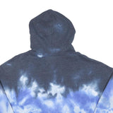 CALVIN KLEIN JEANS Womens Blue & Grey Tie Dye Pullover Hoodie S Crop Top