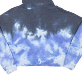CALVIN KLEIN JEANS Womens Blue & Grey Tie Dye Pullover Hoodie S Crop Top