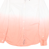TOMMY HILFIGER Womens White & Pink Shirt XS Button Cotton Blend Casual