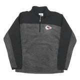 NFL Mens Black & Grey Pullover Patterned 1/4 Zip Jumper XL NFL Logo