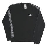 ADIDAS Mens Black Sweatshirt S Crew Neck Cotton Blend Sportswear