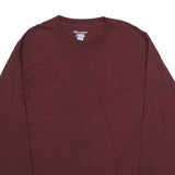 CHAMPION Mens Maroon Long Sleeve Crew Neck T-Shirt Cotton Blend L
