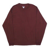 CHAMPION Mens Maroon Long Sleeve Crew Neck T-Shirt Cotton Blend L