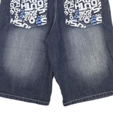SOUTHPOLE Mens Shorts Blue Denim Casual XL W38 Graphic Pocket Detail
