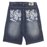 SOUTHPOLE Mens Shorts Blue Denim Casual XL W38 Graphic Pocket Detail