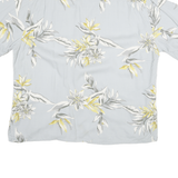 UTY Mens Blue & Yellow Floral Shirt XL Short Sleeve Button Pocket Casual Summer