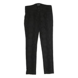 SEVEN7 Womens Cotton Blend Black Slim Skinny Trousers W30 L30 Stylish Zip