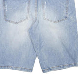 SCOUT Womens Denim Blue Casual Shorts S W30 Cotton Blend Light Wash Distressed