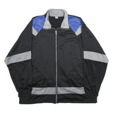 PLAYCREW Mens Black & Grey Blue Colourblock Polyester Zip Jacket XL Sports