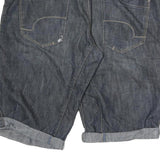 CRANE FIT Mens Shorts Blue Denim Casual M W40 Rolled Hem Cotton