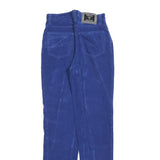 VERSACE Womens Cotton Blend Blue Slim Straight Trousers W26 L32 Designer Zip