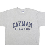 GILDAN Mens Grey Cayman Islands Graphic T-Shirt L Short Sleeve Crew Neck Cotton