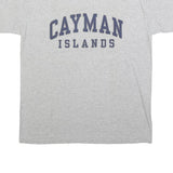 GILDAN Mens Grey Cayman Islands Graphic T-Shirt L Short Sleeve Crew Neck Cotton