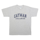 GILDAN Mens Grey Cayman Islands Graphic T-Shirt L Short Sleeve Crew Neck Cotton