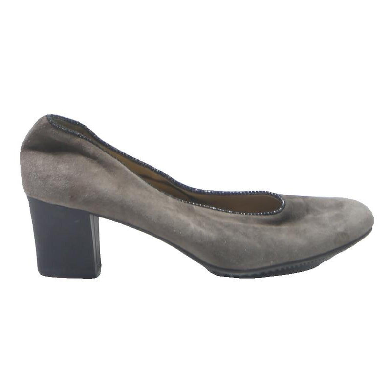 BRUNATE Womens Grey Synthetic Block Heel Shoes UK 4 Elegant Comfortable Work