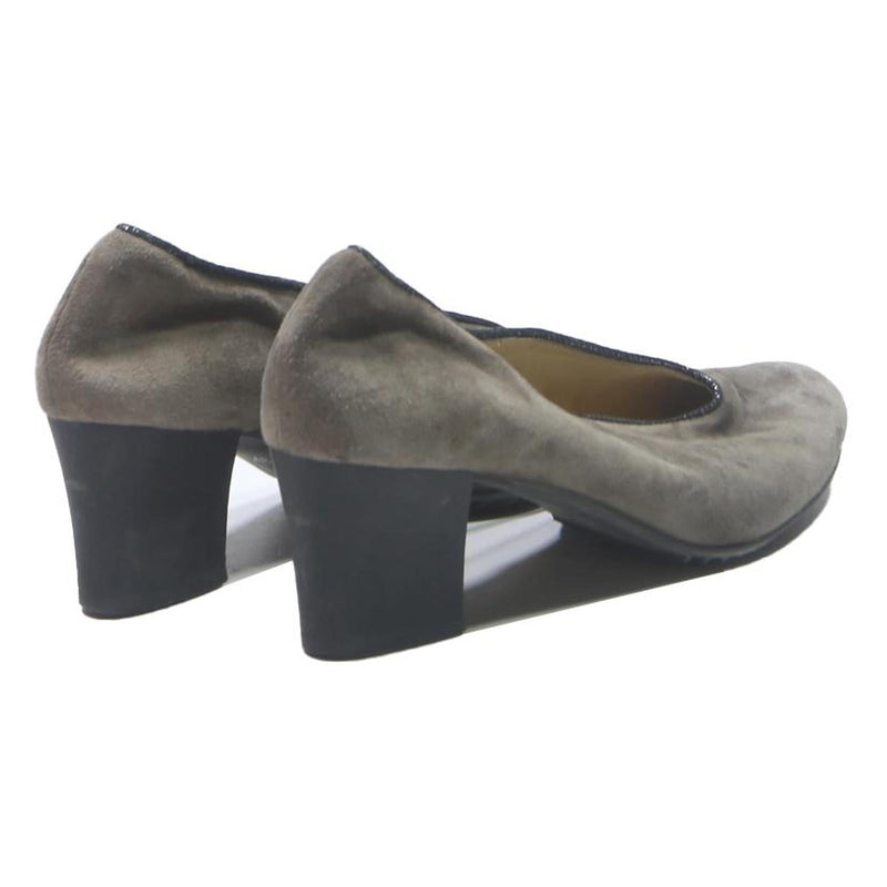 BRUNATE Womens Grey Synthetic Block Heel Shoes UK 4 Elegant Comfortable Work