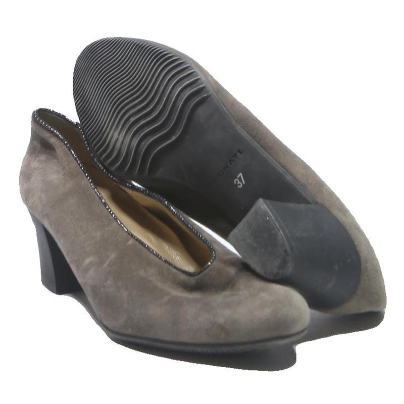 BRUNATE Womens Grey Synthetic Block Heel Shoes UK 4 Elegant Comfortable Work