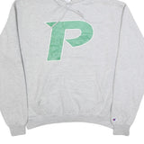 CHAMPION Mens Grey Green L Hoodie Pullover Cotton Blend Casual Sweatshirt