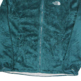 THE NORTH FACE Womens Teal Blue Fleece Jacket M Polyester Zip Soft Warm