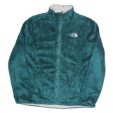 THE NORTH FACE Womens Teal Blue Fleece Jacket M Polyester Zip Soft Warm