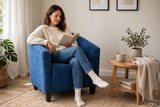 Anyseat Geometric Blue Chair Cover – Plain Dustproof Tub Slipcover for Home Décor