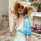 Anyyou 100% Mulberry Silk Aqua Blue Scarf Women Luxury Long Shawl – Beach Wear, Swimwear Cover Up, Pashmina Foulard Fashion Accessory