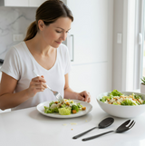 Anygleam Black Giant Spoon & Fork Set – 2-Piece Stainless Steel