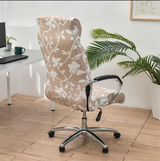 Anyseat Office Chair Cover – Beige White Floral, Zippered Elastic Stretch, High‑Back Slipcover Protector