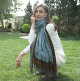 Anyyou 100% Pure Merino Wool Sky Blue Poncho for Women Winter Large Scarf Pashmina Shawl Bandana Neck Wrap