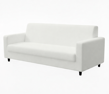 Anyseat 4-Seater Sofa Cover – Plain White Style Slipcover for Living Room Chair Protection