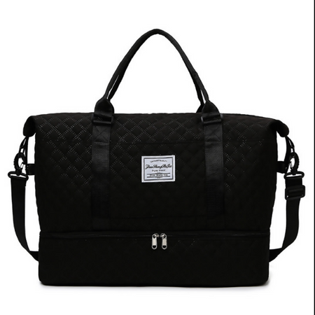 Anymom Mommy Diaper Bag Black Handbag for Mom Waterproof Tote Yoga Gym Wet Bag Large Capacity for Travel and Sports
