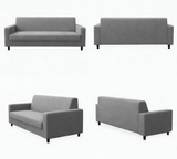 Anyseat 3-Seater Sofa Cover – Plain Gray Style Slipcover for Living Room Chair Protection