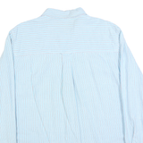 CHAPS Mens Blue & White Striped Shirt L Cotton Blend Classic