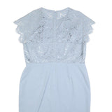 JENNY PACKHAM Womens Light Blue Lace Sleeveless Sheath Polyester Dress UK 16