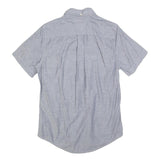 TOMMY HILFIGER Mens Grey Blue Shirt XS Button-Down Short Sleeve Casual Cotton
