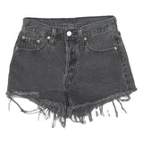 LEVI'S Womens Black Denim Cut-Off Raw Hem XXS W24 Distressed Shorts