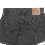 LEVI'S Womens Black Denim Cut-Off Raw Hem XXS W24 Distressed Shorts