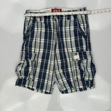 Levis Checked Cargo Shorts - 34W 10L Blue Cotton