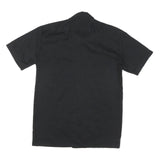 MAD T PARTY Mens Black Cotton Blend Shirt M Button-Up Short Sleeve Workwear
