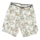 BECKUM Mens Shorts Beige Casual Camouflage M W36 3rd Edition Patches Cargo