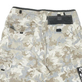 BECKUM Mens Shorts Beige Casual Camouflage M W36 3rd Edition Patches Cargo