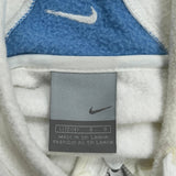 Nike Striped Hoodie - Large Blue Cotton